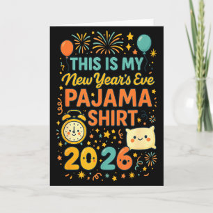 Tarjeta Este Es Mi Pijama De Nochevieja Divertido Feliz Añ