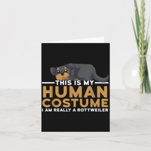 Tarjeta Este es un disfraz humano Un perro rottweiler Hall