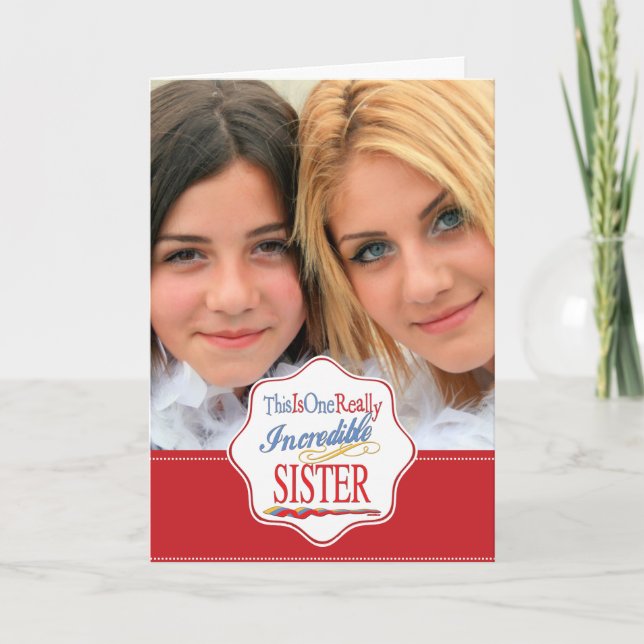 Tarjeta Este Es Un Regalo Hermana Realmente Increíble. (Anverso)