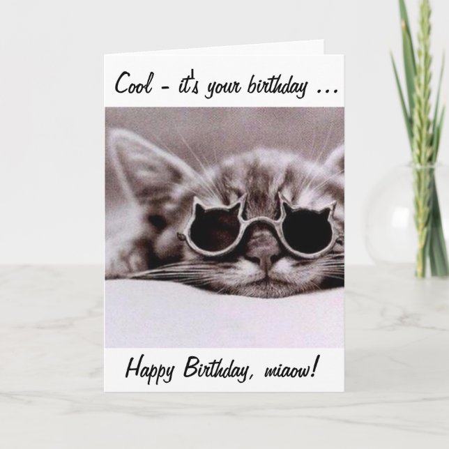 Tarjeta ¡Este gato genial te desea un cumpleaños feliz! (Anverso)