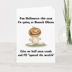 Tarjeta Este Halloween voy como Barack Obama