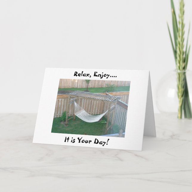 TARJETA ESTE HAMBRE DIRÁ RELAX DISFRUTE / FELIZ CUMPLEAÑOS (Anverso)
