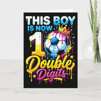 Tarjeta Este Niño Ahora 10 Doble Dígitos Fútbol Cumpleaños