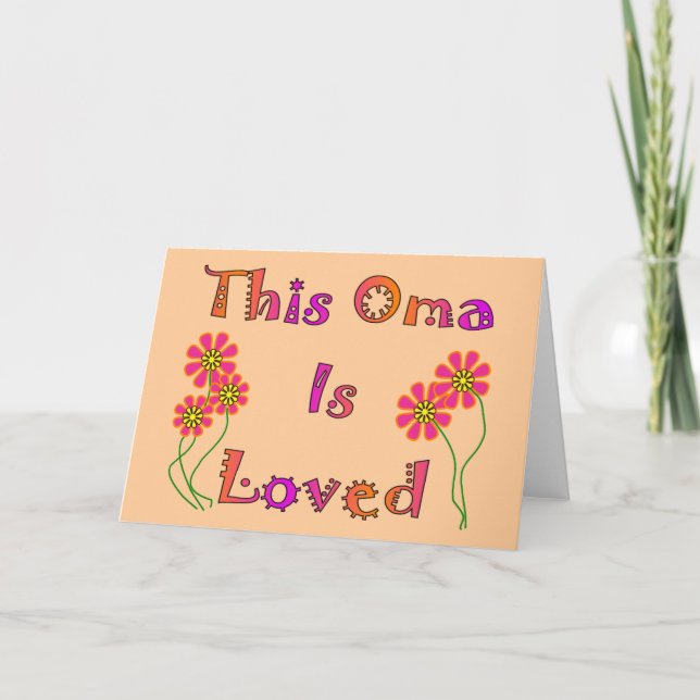 Tarjeta "Este Oma es regalos del día" de madre amada (Anverso)