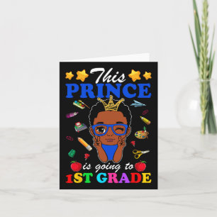 Tarjeta Este príncipe va al 1er grado de vuelta al cole A