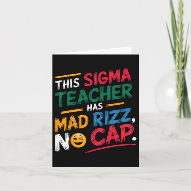 Tarjeta Este profesor Sigma tiene un Rizz loco (Anverso)