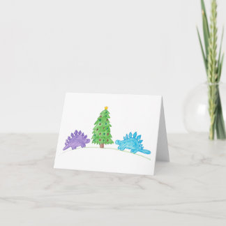 Tarjeta Estegosaurios Por El Árbol De Navidad