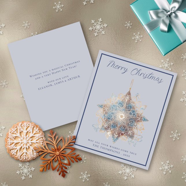Tarjeta Estelar de Navidades del Boho de Presupues (Front and Back view)