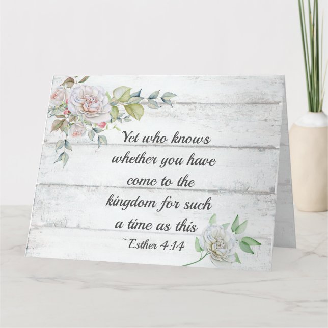 Tarjeta Ester 4:14 ..Ven al reino por tanto tiempo, (Anverso)