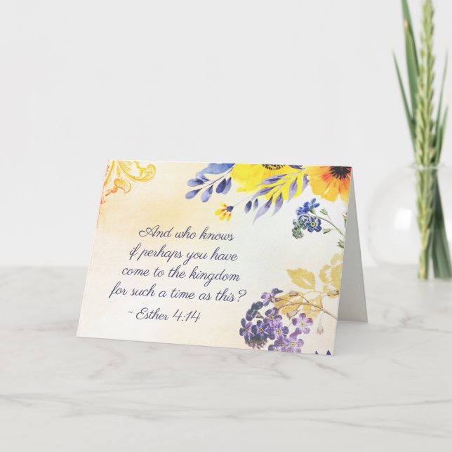 Tarjeta Ester 4:14 Venid al Reino para ese tiempo (Anverso)
