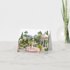 Tarjeta Estética de agua jardín verde elegante