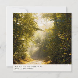 Tarjeta Estética soñadora de la naturaleza del bosque, sal