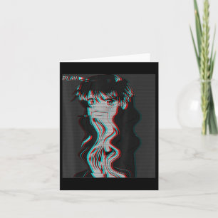 Tarjeta Estética Vaporwave Chica Triste Anime Retro Eboy E