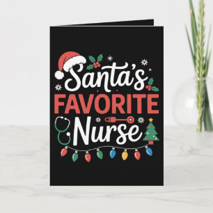 Tarjeta Estetoscopio de Navidad de la Enfermera Favorita d
