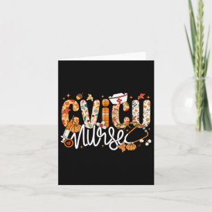 Tarjeta Estetoscopio Enfermera Cvicu Otoño Hojas De Todos