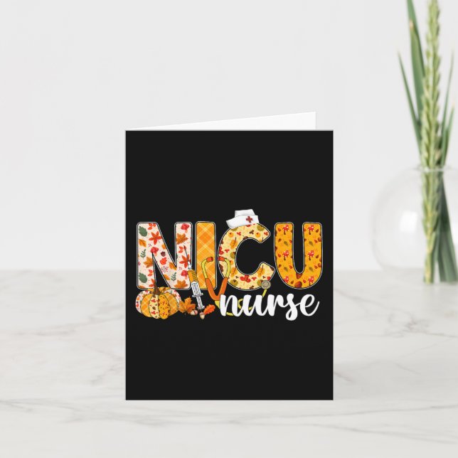 Tarjeta Estetoscopio Enfermera UCI Neonatal Otoño Todos Ho (Anverso)