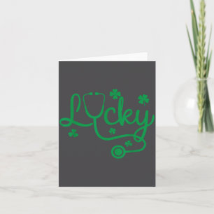 Tarjeta Estetoscopio Lucky Shamrock, Enfermera del Día de 