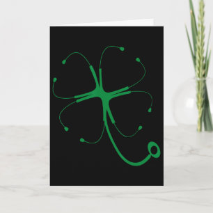 Tarjeta Estetoscopio trébol suerte día de San Patricio div