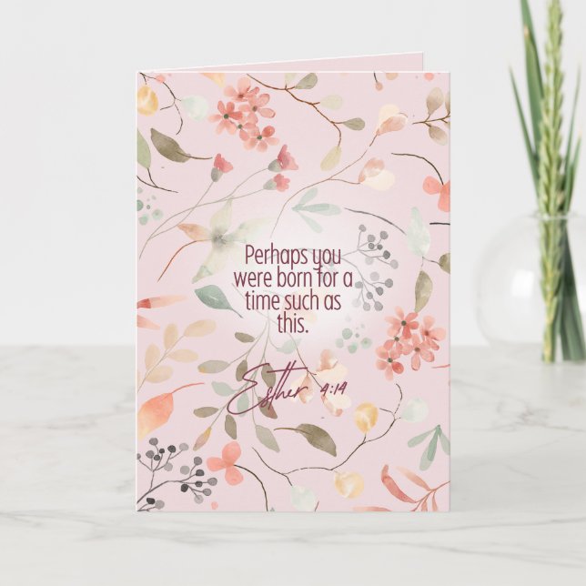 Tarjeta Esther 4:14 Arte de versículo de la Biblia Cristia (Anverso)