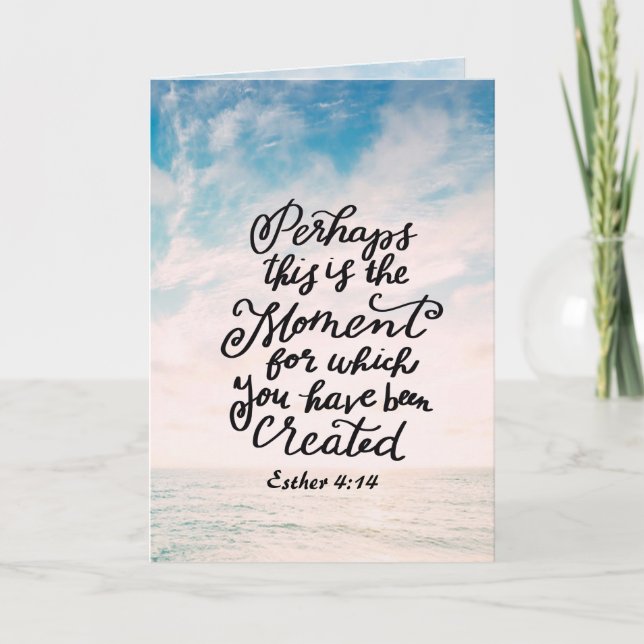 Tarjeta Esther 4:14 Momento para el que se creó (Anverso)
