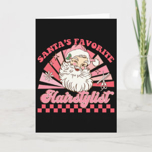 Tarjeta Estilista de cabello Navidad Santa Claus Vintage X