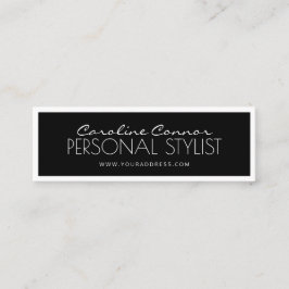 Tarjeta estilista personal bordeada en blanco y ne
