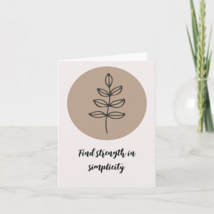Tarjeta Estilo Boho Elegante Dibujo de Línea Floral Cita