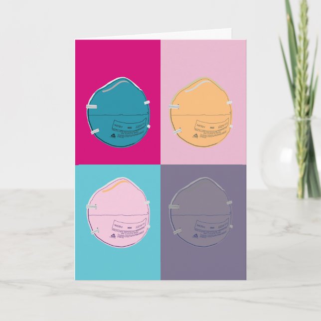 Tarjeta Estilo de arte pop de máscara N-95 (Anverso)