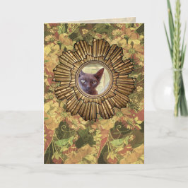 Tarjeta Estilo de época Art Deco Devon Rex Cat
