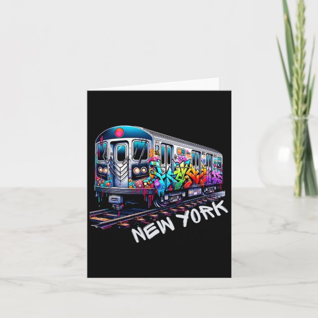 Tarjeta Estilo de grafiti de tren de Nueva York, vagón de  (Anverso)