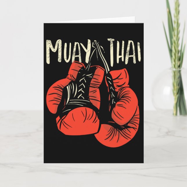 Tarjeta Estilo de lucha de boxeo tailandés feroz para kick (Anverso)