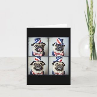 Tarjeta Estilo de máquina fotográfica de época Pug, Día de