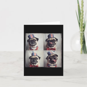 Tarjeta Estilo de máquina fotográfica de época Pug, Día de