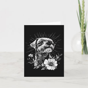 Tarjeta Estilo de tatuaje de largo de perro de borde retro