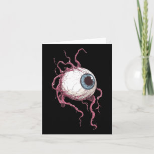 Tarjeta Estilo de tatuaje de ojo de monstruo espeluznante 
