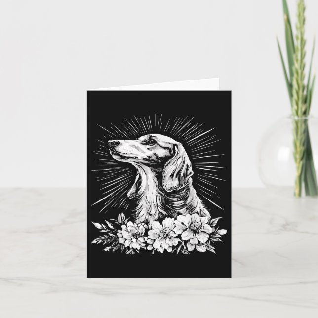 Tarjeta Estilo de tatuaje Perro retro Saluki _1 (Anverso)