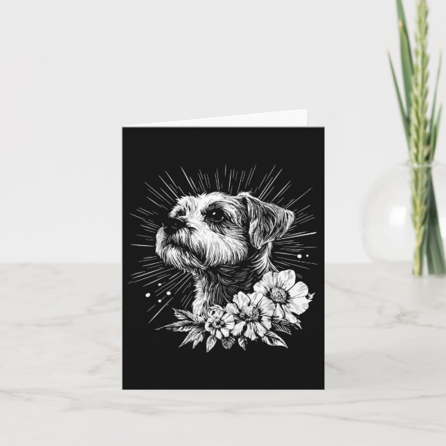 Tarjeta Estilo de tatuaje retro borde de perro de terror L (Anverso)