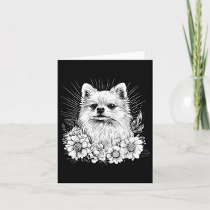 Tarjeta Estilo de tatuaje retro Perro Pomerania Lover