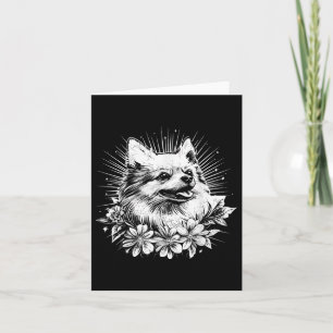 Tarjeta Estilo de tatuaje retro Perro Pomerania Lover _1