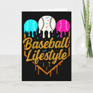 Tarjeta Estilo de vida de béisbol, helado de goteo de béis