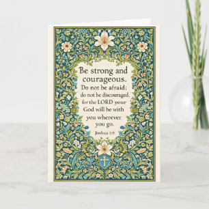Tarjeta estilo floral y escritura de William Morris