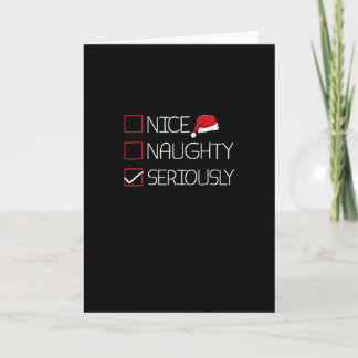 Tarjeta Estilo moderno de Navidad seriamente travieso