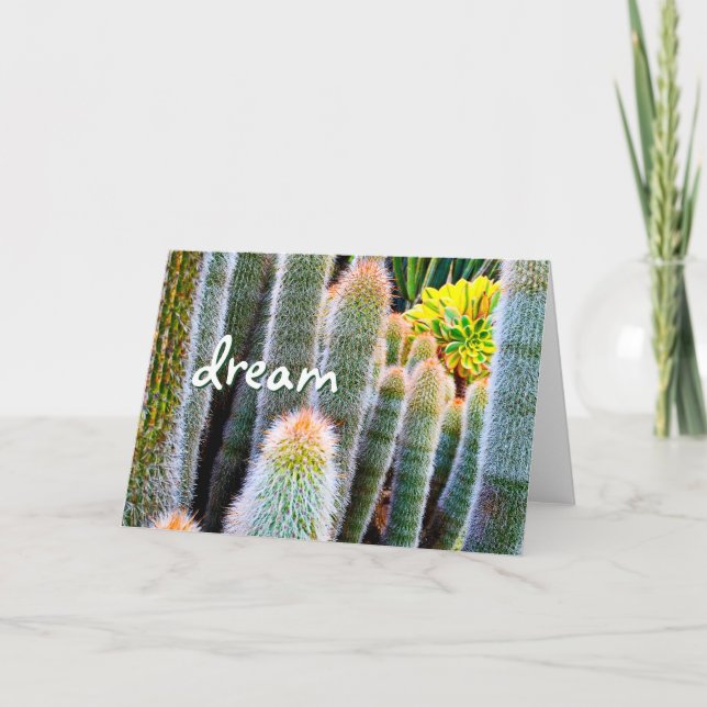 Tarjeta Estilo moderno y difuso Cactus Green Dream Script (Anverso)