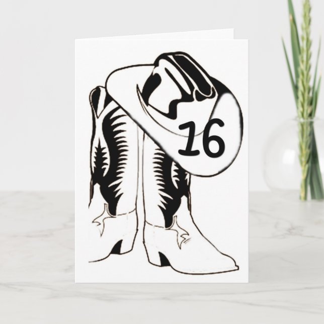 TARJETA ESTILO OCCIDENTAL DEL "CUMPLEAÑOS 16" (Anverso)