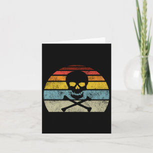 Tarjeta Estilo retro de la bandera del cráneo pirata vinta