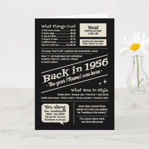 Tarjeta Estilo Retro, De vuelta en 1956, Datos divertidos
