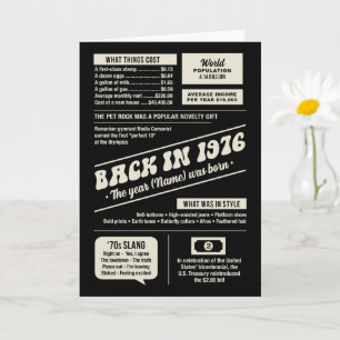 Tarjeta Estilo Retro, De vuelta en 1976, Datos divertidos 