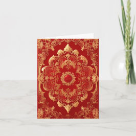 Tarjeta Estilo Retro Rojo Dorado