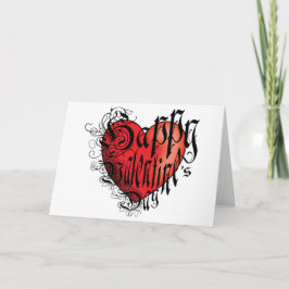 Tarjeta Estilo tatuaje Feliz día de San Valentín