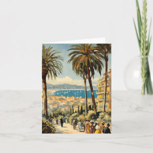 Tarjeta Estilo vintage Cannes Francés Viaje acuático